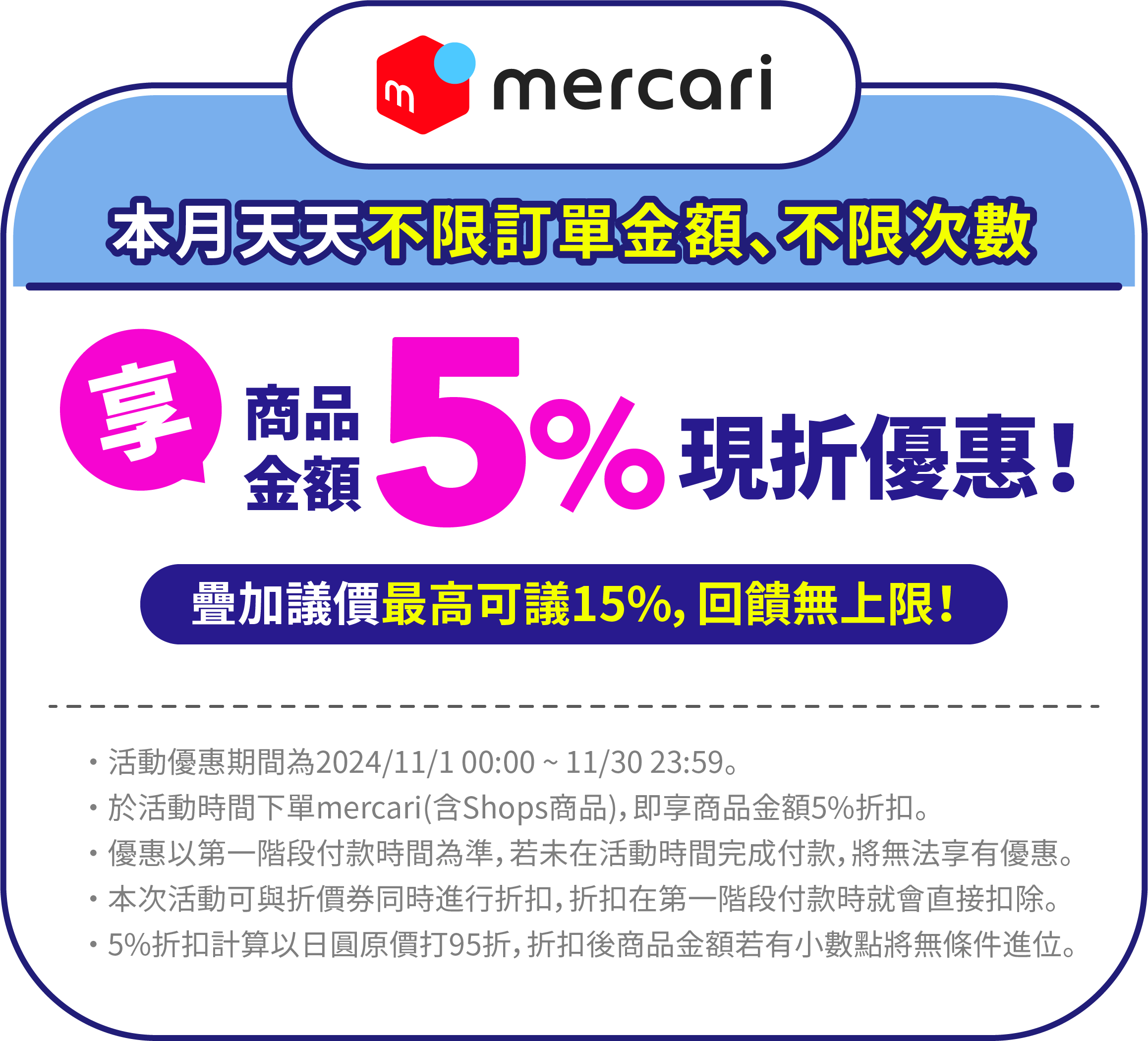 mercari現折5%